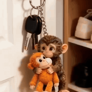 gif — Abe Nøglering med Bamse – Sødt Taskevedhæng i Harpiks