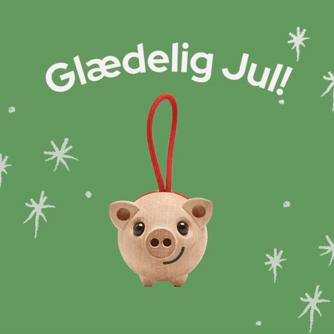 gif — Mini gris i træ – juleophæng