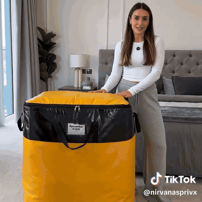 gif — Sammenklappelig flyttetaske XXL – 115 L, 135 L eller 180 L med lynlås og robuste håndtag