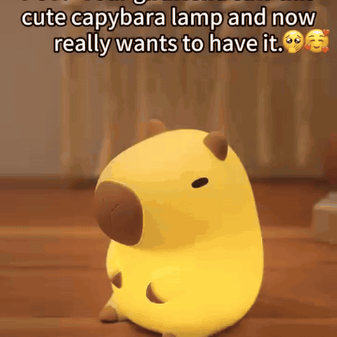 gif — CapyGlow™ – Blød Capybara Natlampe med Klem-dæmpning