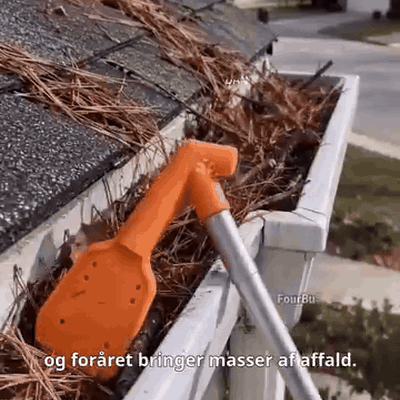 gif — Tagrenderenser med justerbar vinkel – rens tagrenden fra jorden, uden stige