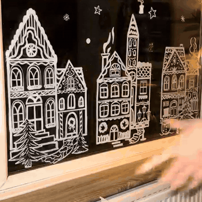 gif — FrostBy™ Juleby vinduesklistermærker – 78 dele uden lim