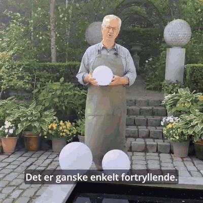 gif — GlødeKugler™ – 3 solcellekugler til haven (Ø 20, 25 og 30 cm)