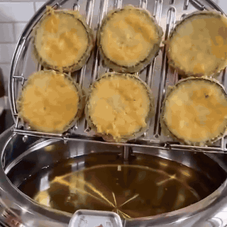 gif — Tempura-frituregryde i 304 rustfrit stål – med termometer og afdrypningsrist
