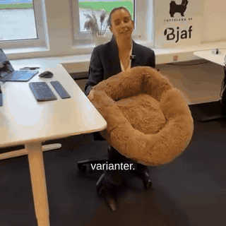 gif — Beroligende donut hundeseng – langhåret