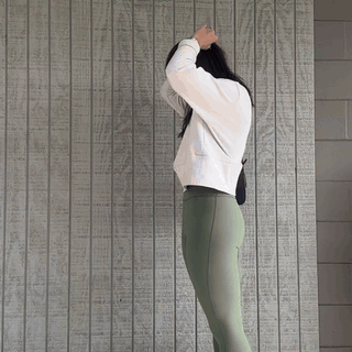 gif — Højtaljede leggings – Salviegrøn