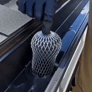gif — Beskyttelsesgitter til nedløbsrør – korrosionsbestandig aluminiumslegering, monteres uden værktøj