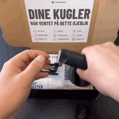gif — Intimtrimmer til mænd – justerbar kam 2–6 mm, ladestation og digitalt display