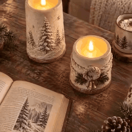 gif — Rustikke flammefri LED-julelys med fjernbetjening og 6-timers timer