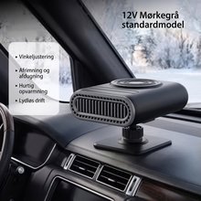 couleur Grå base — 2-i-1 bærbar bilvarmer og afdugger til forruden – 12V, 120 W