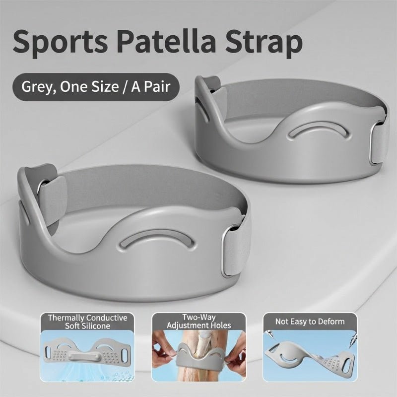 couleur Grå — Patellarem i silikone – 1 par (2 remme)