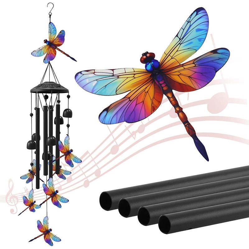 couleur Guldsmed — Vindspil med regnbuefigurer – sort aluminium, op til 91 cm