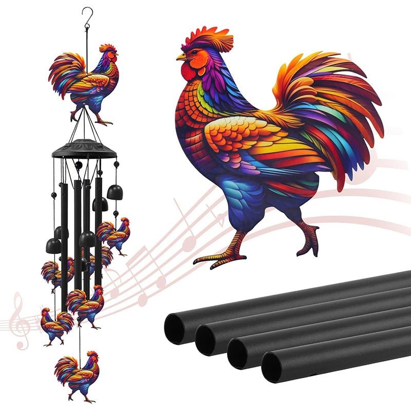 couleur Hane — Vindspil med regnbuefigurer – sort aluminium, op til 91 cm