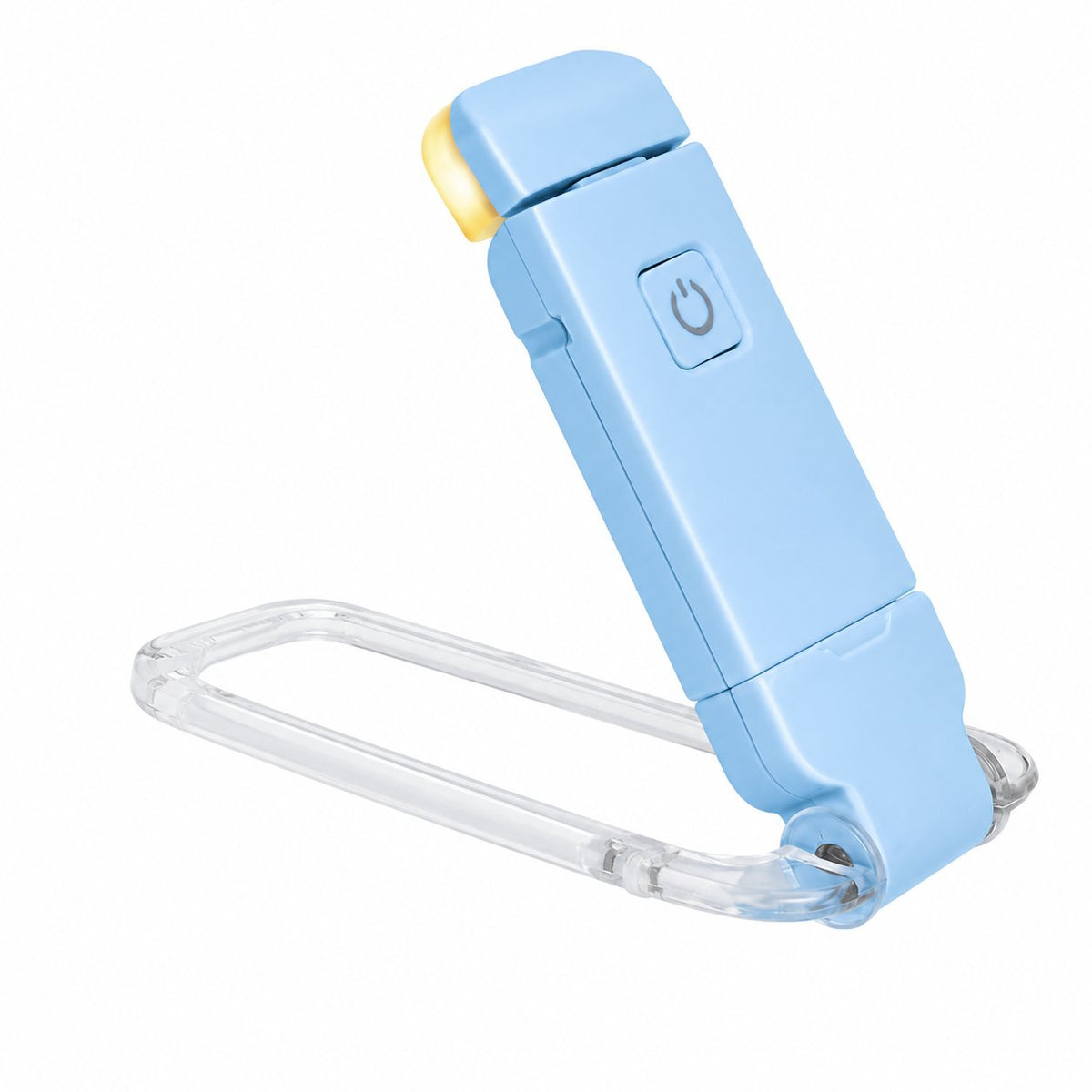 couleur Himmelblå — Læselampe til bøger med klips – 3 lysfarver og indbygget USB