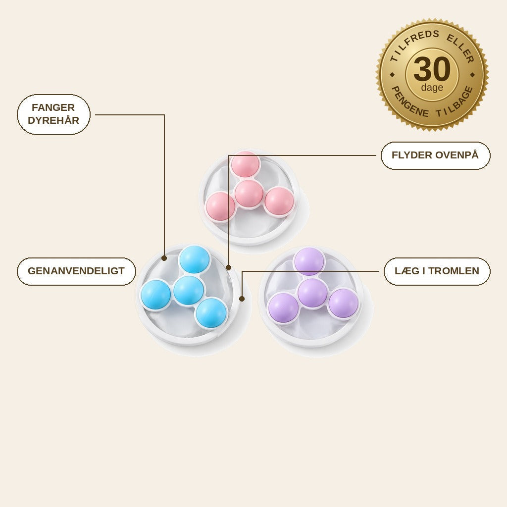 infographie — Flydende fnugfilter til vaskemaskine – fanger fnug, hår og dyrehår