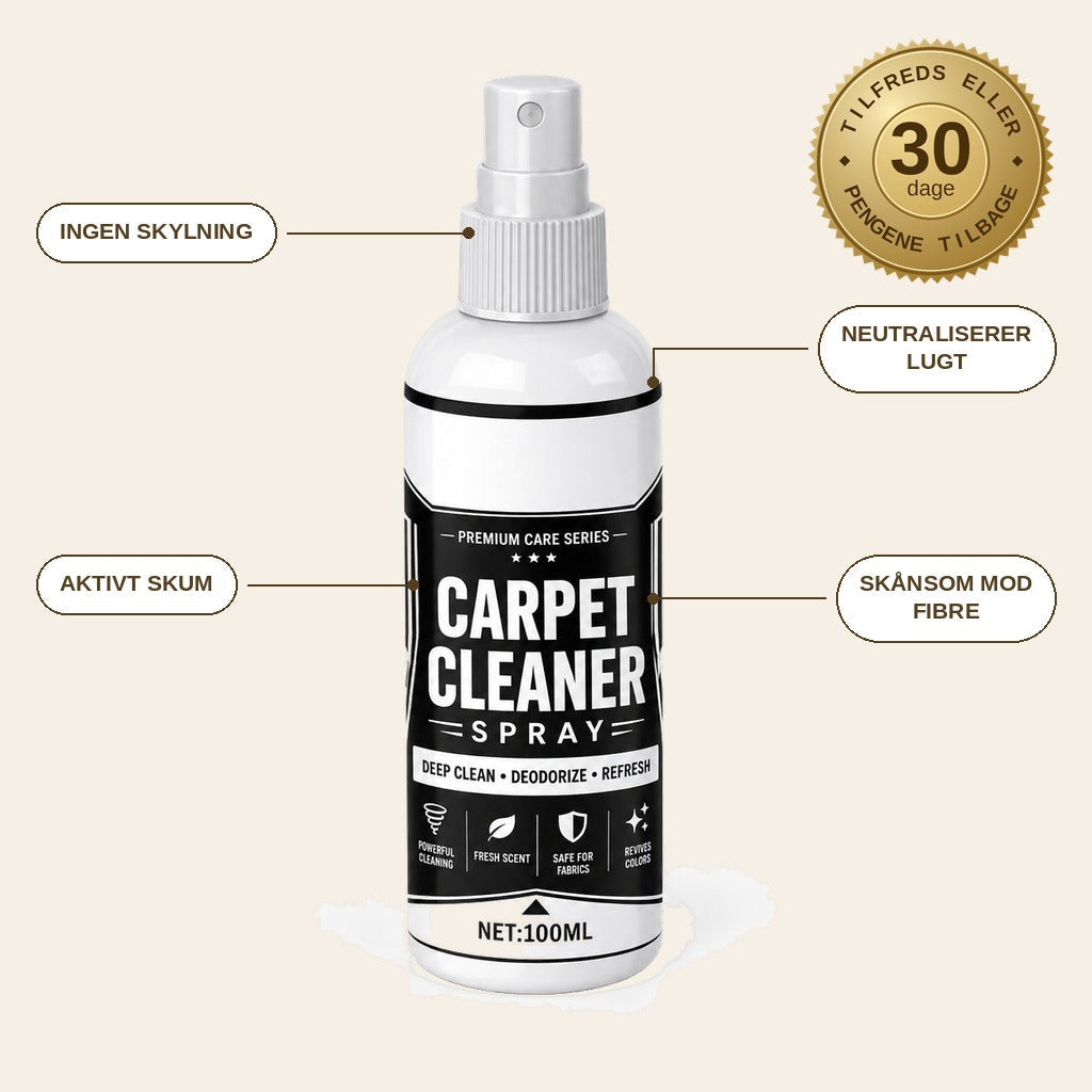 infographie — Tæpperens Spray – dybderens til tæpper, polstring og bilsæder