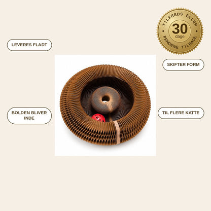 infographie — SpiralKat™ – Kradsebræt i pap med boldbane