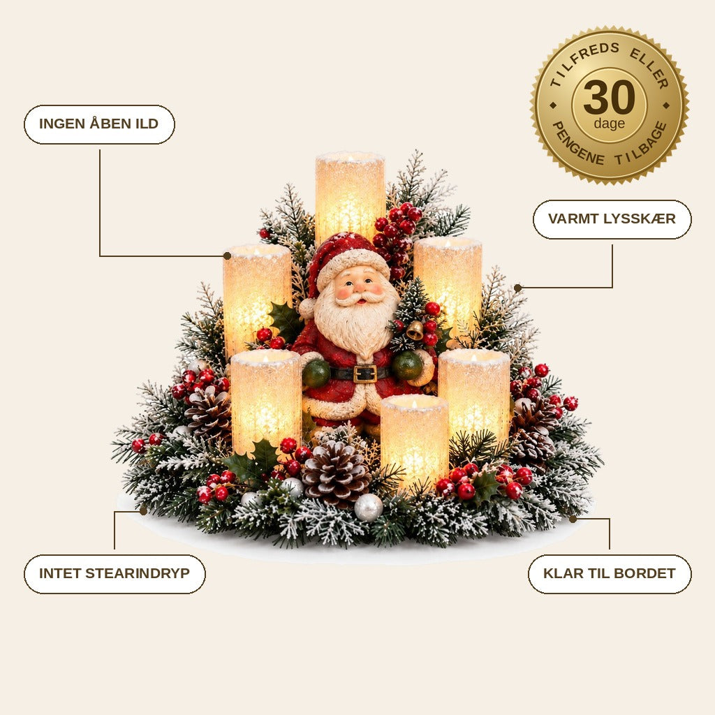 infographie — Juledekoration med LED-lys – flammefri borddekoration til jul