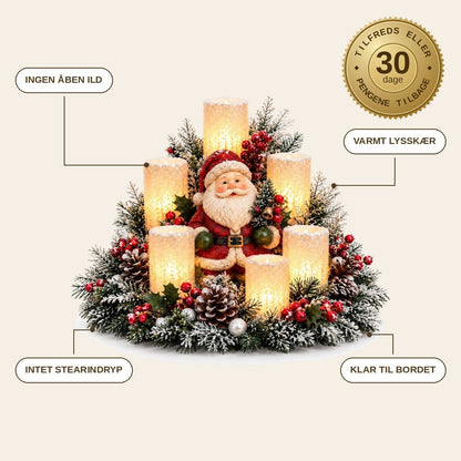 infographie — Juledekoration med LED-lys – flammefri borddekoration til jul