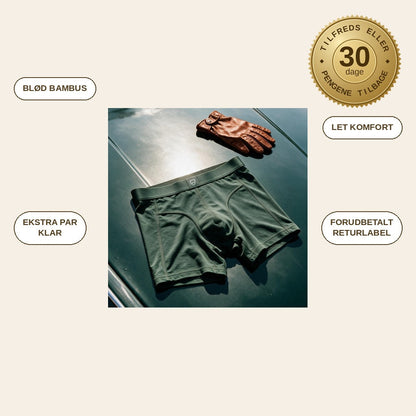 infographie — Boxershorts i bambus – Salviegrøn
