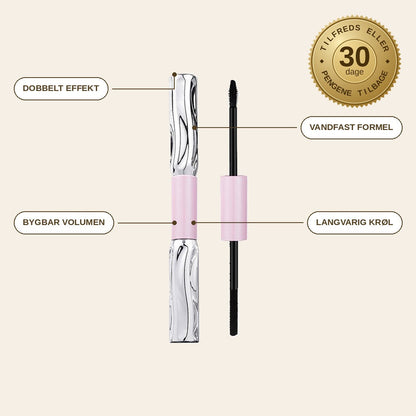 infographie — VolumeCurl™ 2-i-1 Volumen & Krøl Mascara