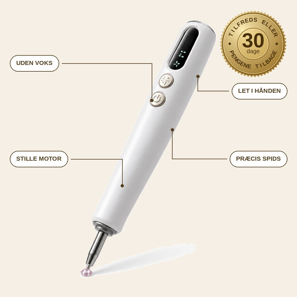 infographie — DiamoPen™ – Elektrisk diamond painting-pen, trådløs og genopladelig