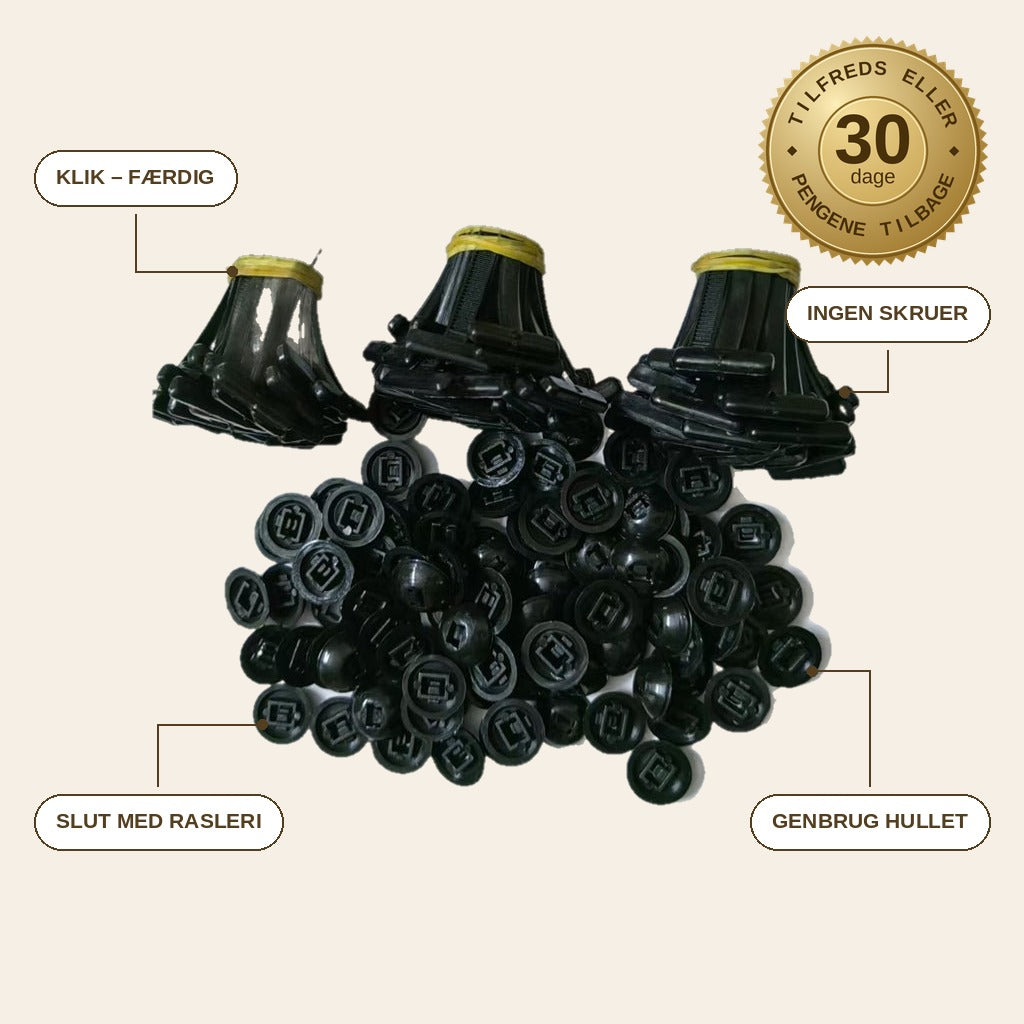 infographie — KlikFix™ push clips med kabelbinder – 20 stk