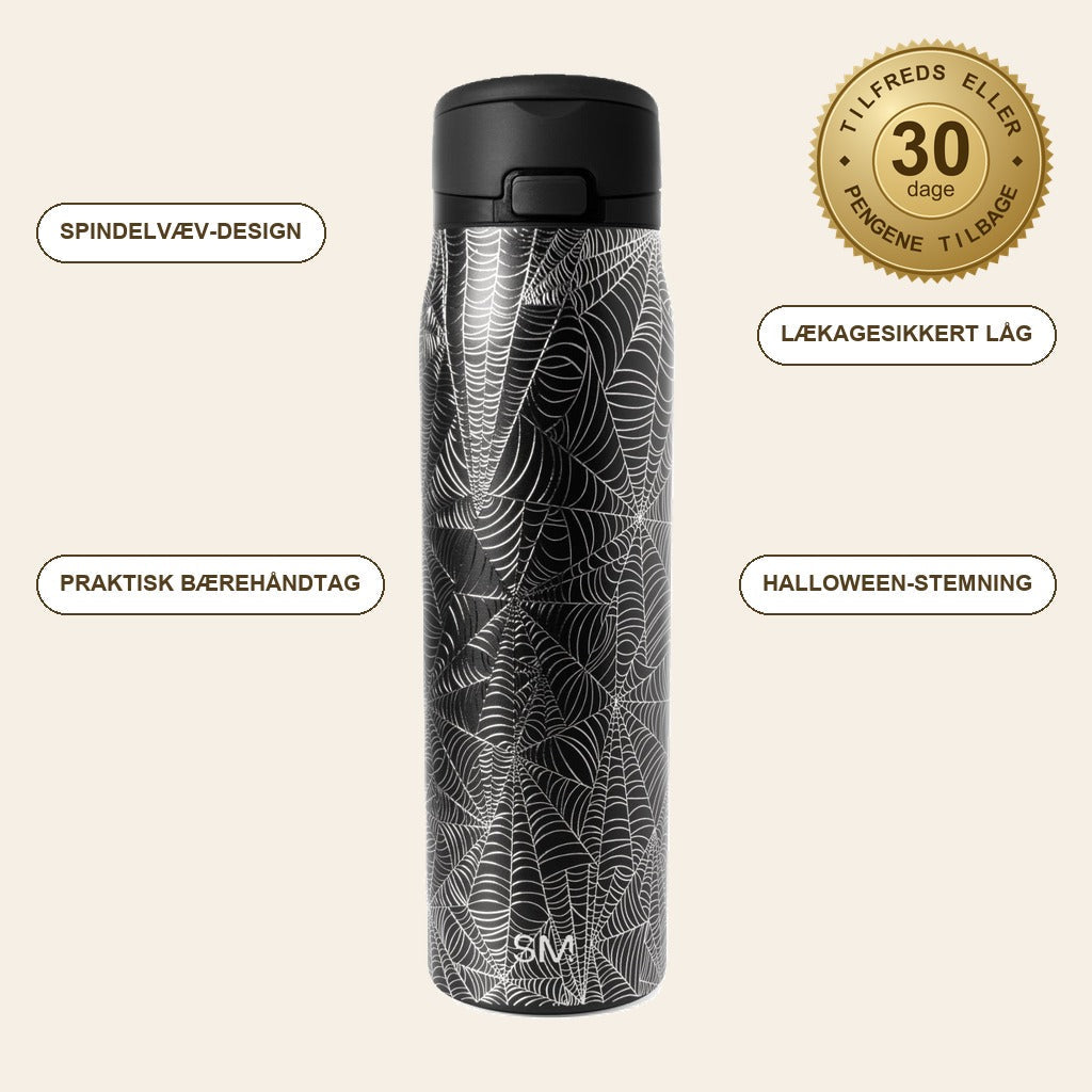 infographie — WebChill™ – Isoleret Drikkedunk med Spindelvæv-Print, 887 ml