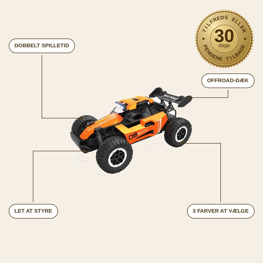 infographie — Fjernstyret offroad buggy 1:16 – 2,4 GHz