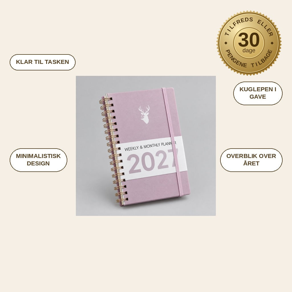 infographie — Planlægningsbog 2027 A5 – Minimalistisk kalender til hele året