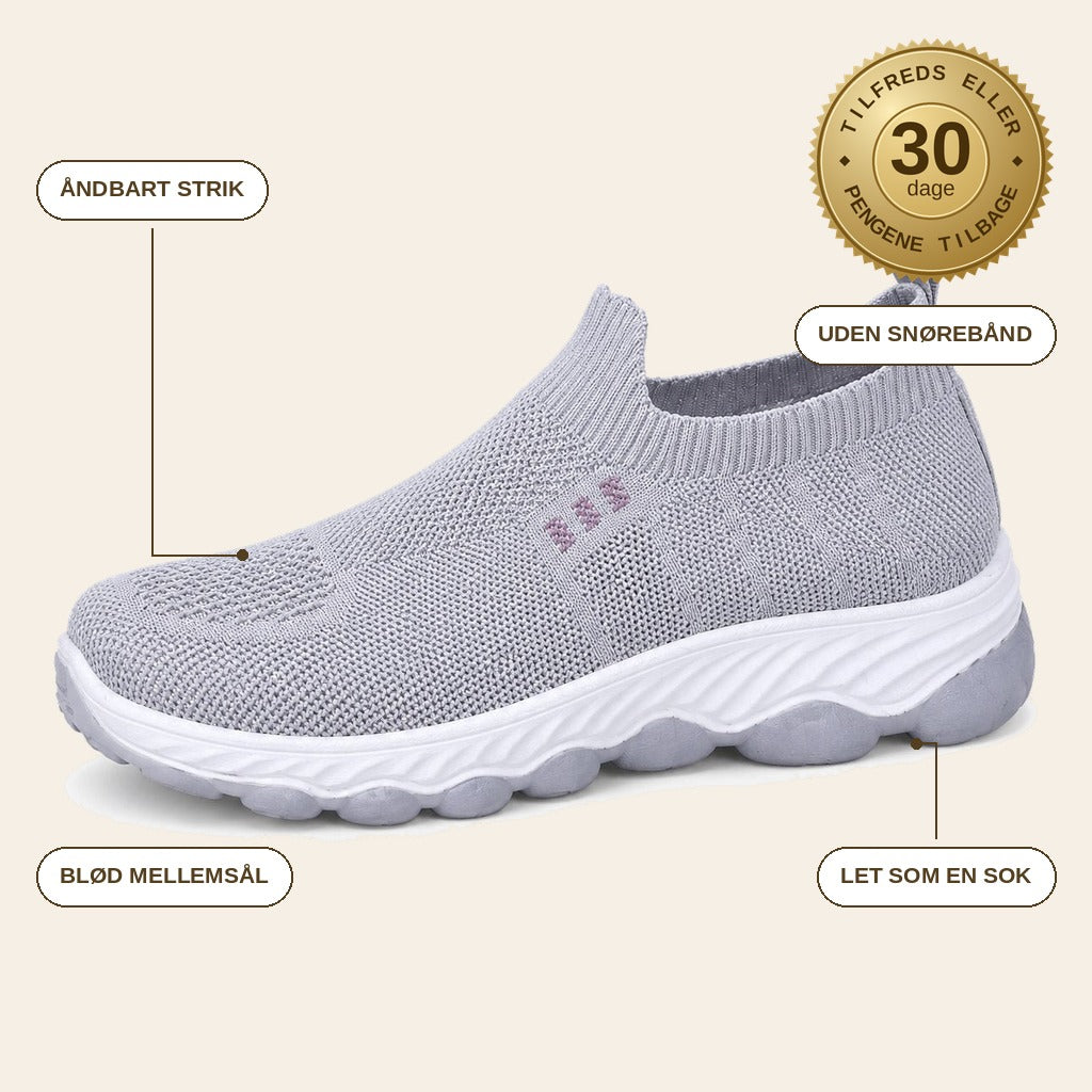 infographie — Åndbare slip-on gåsko til kvinder