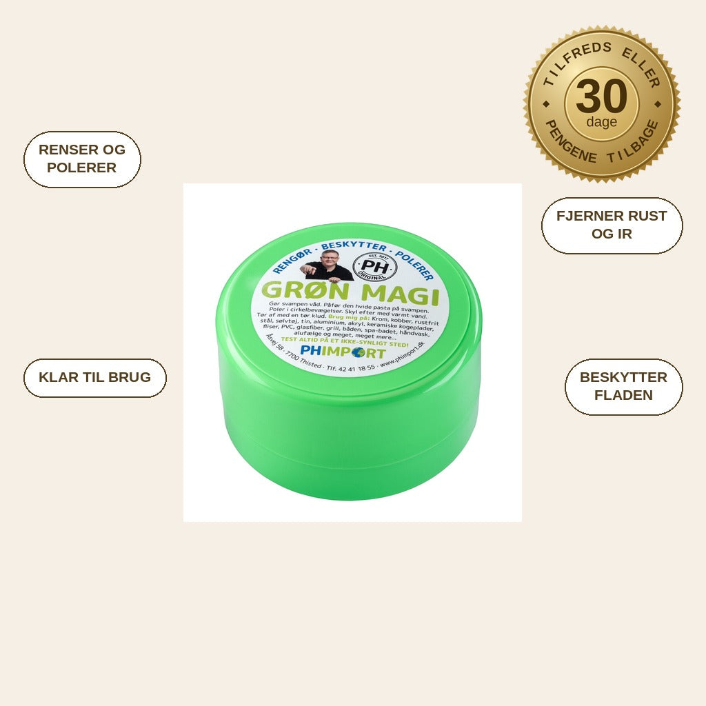 infographie — GlansPro™ Poleringspasta 300 g – renser, polerer og beskytter alle overflader