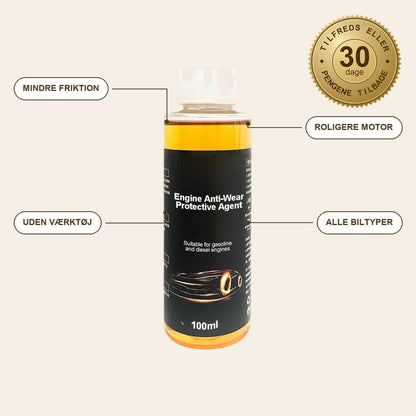 infographie — MotorSkjold™ – Olieadditiv mod friktion og motorslid, 100 ml