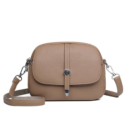 couleur Khaki — Oval skuldertaske til damer – let og rummelig