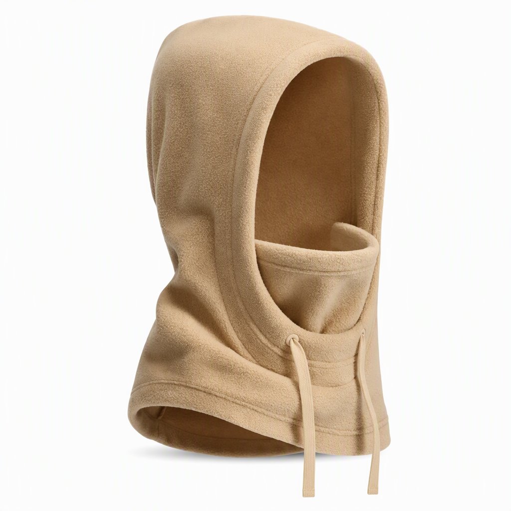 couleur Khaki — Vinterbalaclava med hætte – hætte, ansigtsmaske og halsvarmer i ét