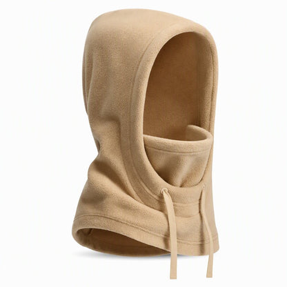 couleur Khaki — Vinterbalaclava med hætte – hætte, ansigtsmaske og halsvarmer i ét