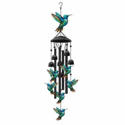 couleur Kolibri (81 cm) — Vindspil med regnbuefigurer – sort aluminium, op til 91 cm