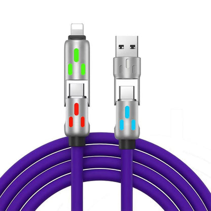 couleur Lilla — 4-i-1 opladerkabel 240W – 1+1 GRATIS