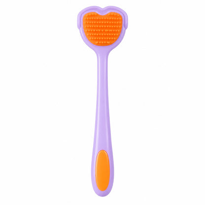 couleur Lilla + Orange — Dobbeltsidet tungeskraber i silikone