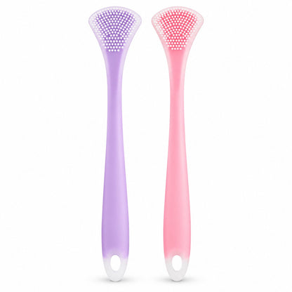 couleur Lilla + Pink — Dobbeltsidet tungeskraber i silikone