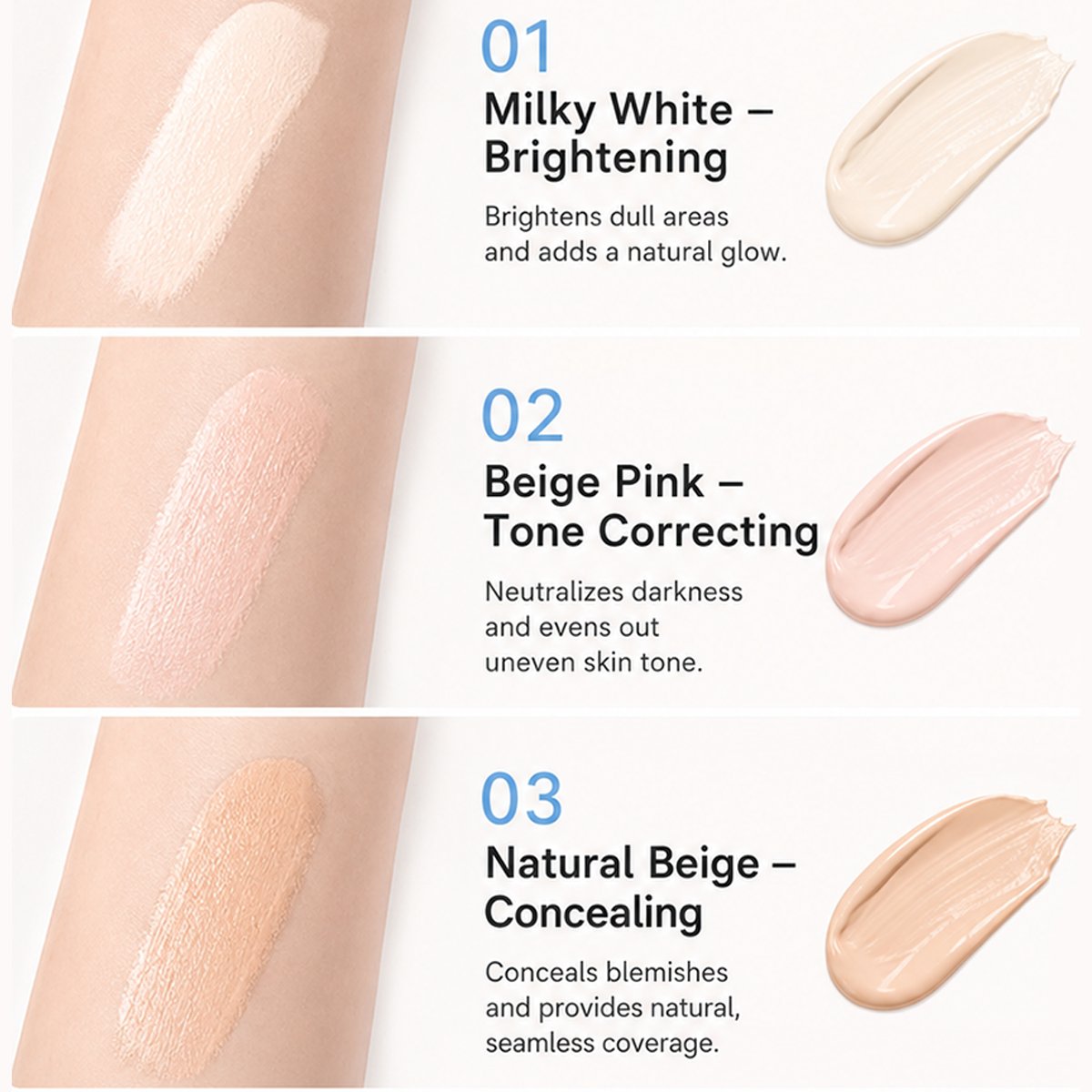 couleur Mælkehvid — Flydende Concealer Pen – Høj dækning med præcis svampespids