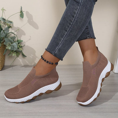 couleur Brun — Åndbare slip-on gåsko til kvinder