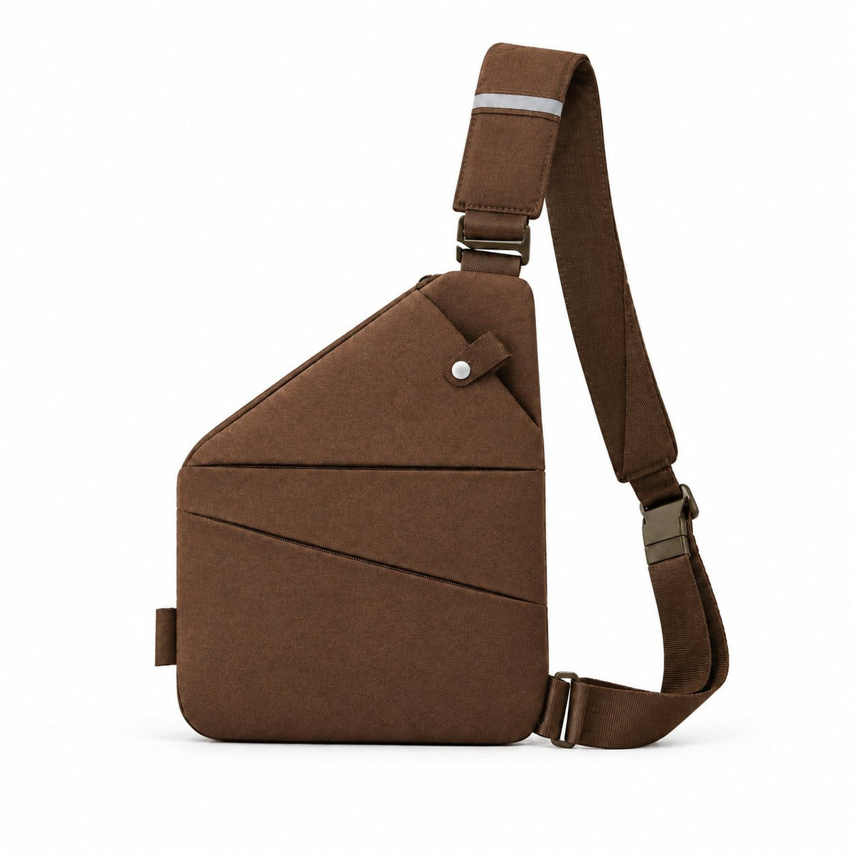 couleur Brun — Tyverisikret crossbody-taske med skjulte lynlåse