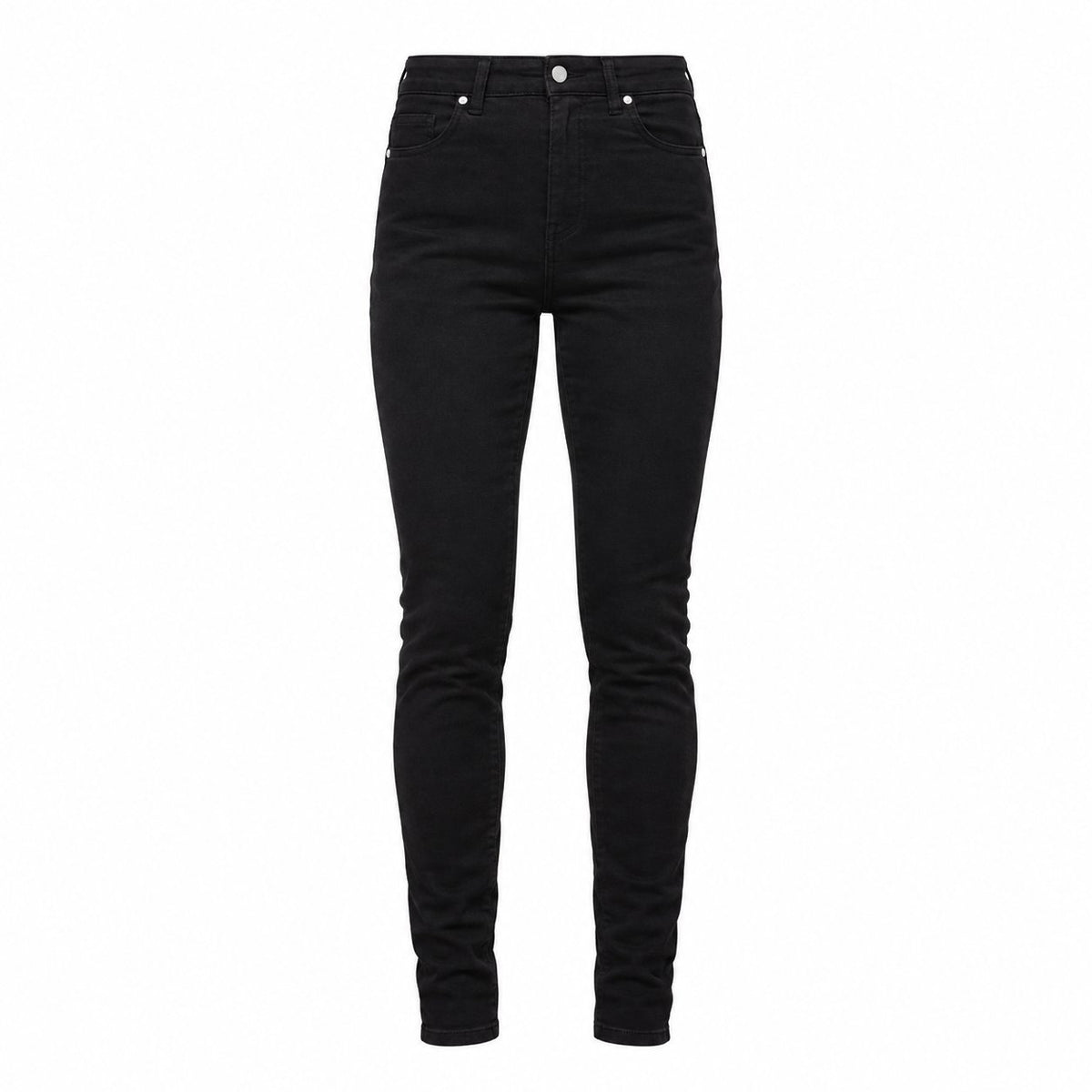 couleur Sort — Højtaljede sorte jeans – smal pasform med stretch
