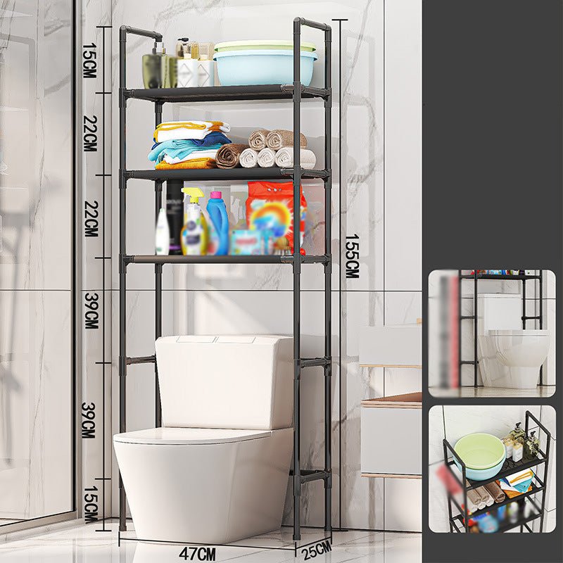 couleur Sort — Fritstående reol over toilet – 3 hylder