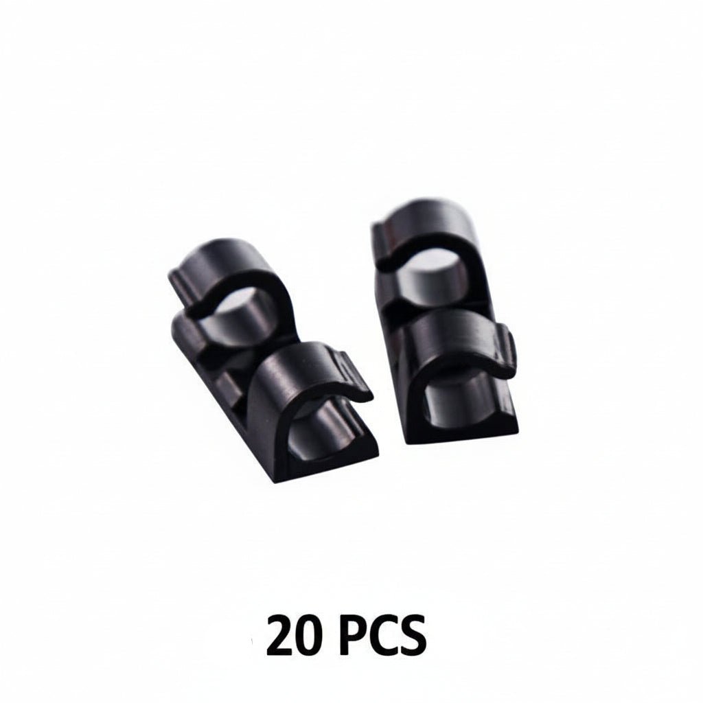 couleur Sort — Selvklæbende kabelclips – 1+1 GRATIS (40 stk.)