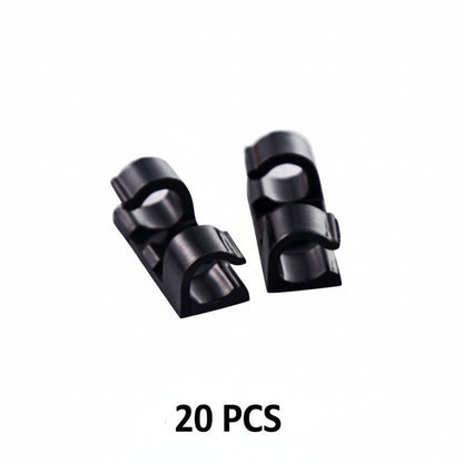 couleur Sort — Selvklæbende kabelclips – 1+1 GRATIS (40 stk.)