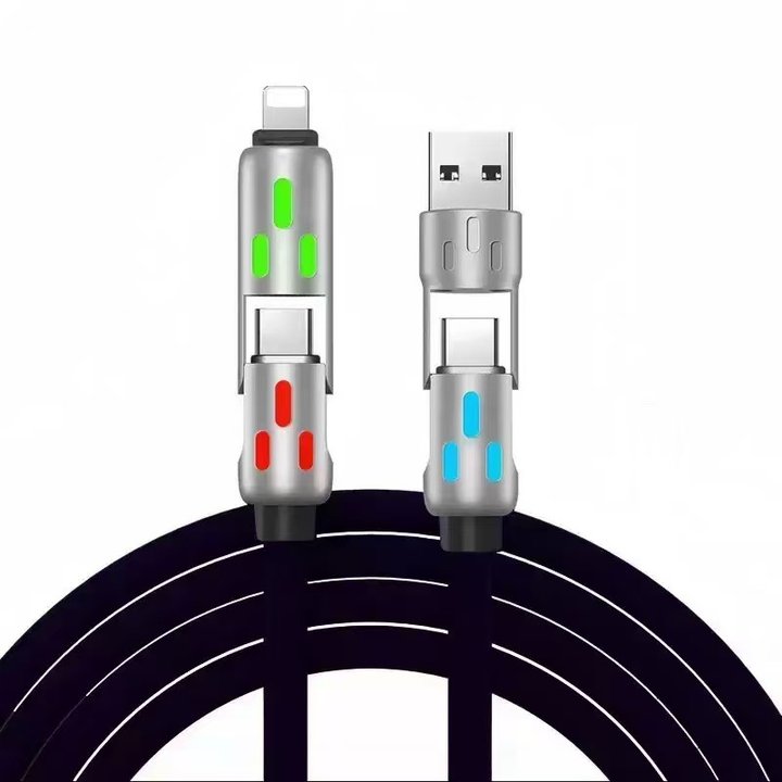 couleur Sort — 4-i-1 opladerkabel 240W – 1+1 GRATIS