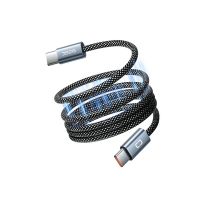 couleur Sort — FiltFri™ Magnetisk USB-C-kabel 100 W – ruller sig selv op