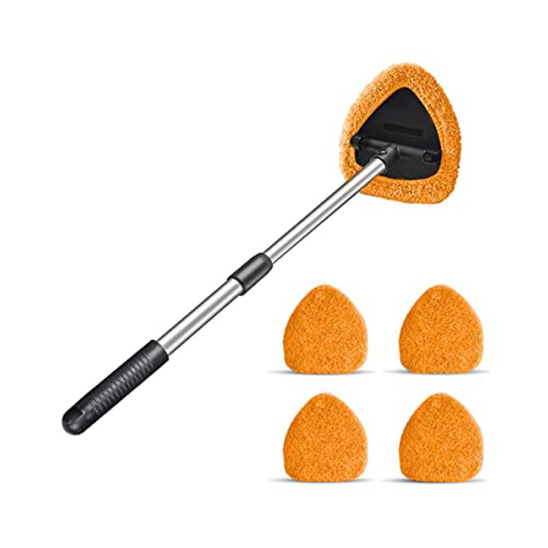couleur Orange — KlarSigt™ Teleskopisk Ruderenser – 180° Drejeligt Hoved, Mikrofiber & 2 Sprayflasker (7 dele)